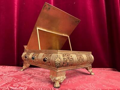 Adjustable Missal Stand en Brass / Gilt / Enamel / Stones, France 19 th century ( Anno 1875 )