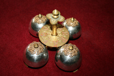 Altar - Bell en Bronze Gilt / Silver Plated , Belgium  19 th century