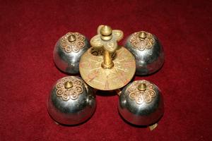 Altar - Bell en Bronze Gilt / Silver Plated , Belgium  19 th century