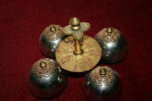 Altar - Bell en Bronze Gilt / Silver Plated , Belgium  19 th century