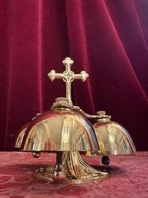 Altar - Bell 3 Bells - Beautiful Sound ! en Bronze / Polished and Varnished, Belgium  19 th century