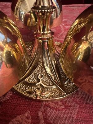 Altar - Bell 3 Bells - Beautiful Sound ! en Bronze / Polished and Varnished, Belgium  19 th century