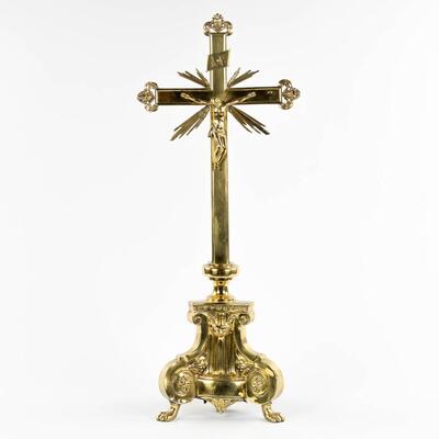 Altar - Cross en Brass, Belgium  19 th century