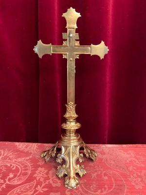 Altar - Cross en Bronze / Polished and Varnished, France 19th century