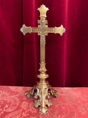 Altar - Cross en Bronze / Polished and Varnished, France 19th century