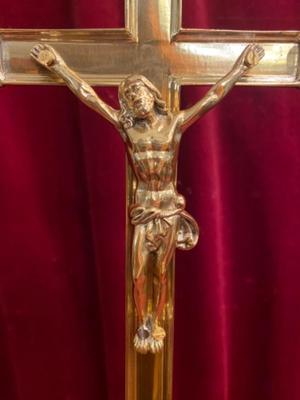 Altar - Cross en Brass / Polished / New Varnished, Belgium 19th century ( anno 1890 )