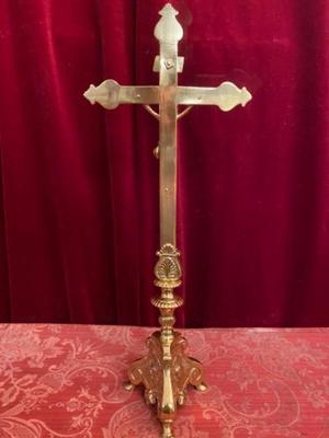 Altar - Cross en Brass / Polished / New Varnished, Belgium 19th century ( anno 1890 )