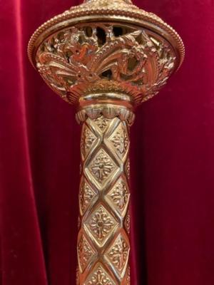 Altar - Cross en Bronze / Polished and Varnished, France 19 th century ( Anno 1875 )