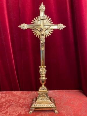 Altar - Cross en Bronze / Polished and Varnished, Belgium 19 th century