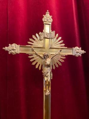 Altar - Cross en Bronze / Polished and Varnished, Belgium 19 th century