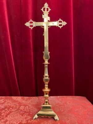 Altar - Cross en Bronze / Polished and Varnished, Belgium 19 th century