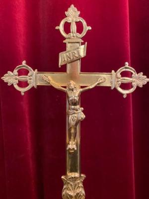 Altar - Cross en Bronze / Polished and Varnished, Belgium 19 th century