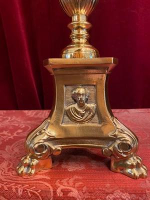 Altar - Cross en Brass Bronze / Polished and Varnished, France 19 th century