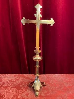 Altar - Cross en Bronze / Polished and Varnished, France 19 th century