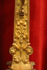 Altar - Cross en Brass / Bronze, Belgium 19th century