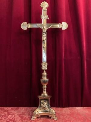 Altar - Cross en Bronze / Polished and Varnished, Belgium 19th century