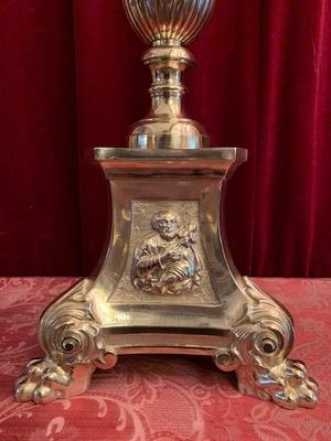 Altar - Cross en Bronze / Polished and Varnished, Belgium 19th century