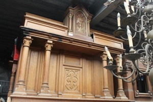 Altar. Traces Of Fire On The Left Side. en Oak wood, Belgium 19th century