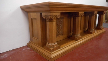 Altar With Original Altar - Stone en Oak wood, Belgium 19th century