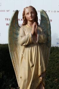 Angel en plaster polychrome, Belgium 19th century