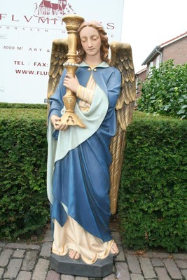 Angel polystone, Belgium 19th century