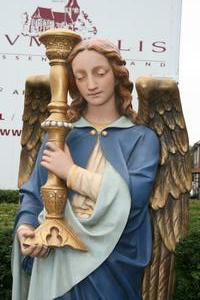 Angel polystone, Belgium 19th century