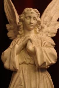 Angel en Terra-Cotta polychrome, France 19th century