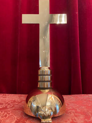 Altar - Cross style art - deco en Bronze / Polished and Varnished, Belgium  20 th century ( Anno 1930 )