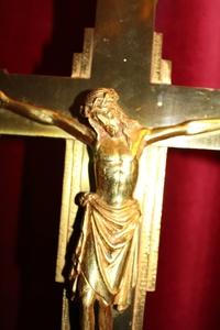 Altar - Cross style ART - DECO en Brass / Bronze, Belgium 20th century