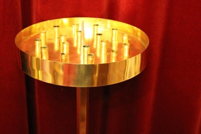 Candle Holder style ART - DECO en Brass / Bronze / Ebony wood / New Polished and Varnished, Belgium 20th century (Anno 1930)