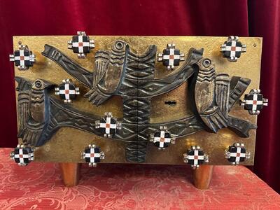 Tabernacle With Original Key style art - deco en Hand Forget - Iron / Iron / Bronze , Netherlands  20 th century ( Anno 1930 )