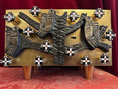 Tabernacle With Original Key style art - deco en Hand Forget - Iron / Iron / Bronze , Netherlands  20 th century ( Anno 1930 )