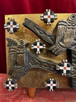 Tabernacle With Original Key style art - deco en Hand Forget - Iron / Iron / Bronze , Netherlands  20 th century ( Anno 1930 )