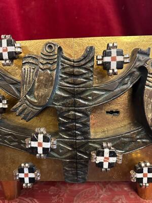 Tabernacle With Original Key style art - deco en Hand Forget - Iron / Iron / Bronze , Netherlands  20 th century ( Anno 1930 )