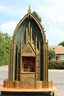 St. Mary Chapel Signed By: Brom 1929 style Art - Nouveau en Brass / Bronze, Dutch 1929