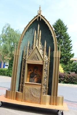 St. Mary Chapel Signed By: Brom 1929 style Art - Nouveau en Brass / Bronze, Dutch 1929