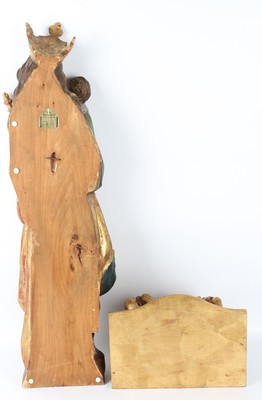 St. Mary With Child  style Art Nouveau  en Wood Polychrome , Southern Germany 20th Century