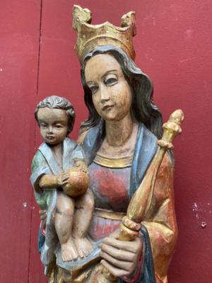 St. Mary With Child  style Art Nouveau  en Wood Polychrome , Southern Germany 20th Century