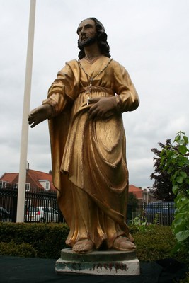 St. Joseph Statue style BAROK en WOOD, FRANCE 18TH CENTURY