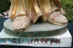 St. Joseph Statue style BAROK en WOOD, FRANCE 18TH CENTURY