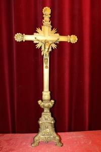 Altar - Cross style Baroque en Bronze / Gilt, Belgium 19th century