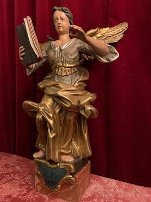 Angel style Baroque en wood polychrome, Southern Germany 19th century ( anno 1900 )