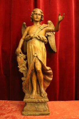 Angel  style Baroque en hand-carved wood , Belgium 18 th century