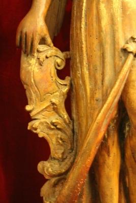 Angel  style Baroque en hand-carved wood , Belgium 18 th century