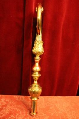 Bishop - Staff style Baroque en Brass / Bronze, Belgium 18 th century