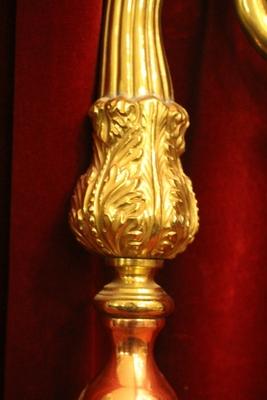 Bishop - Staff style Baroque en Brass / Bronze, Belgium 18 th century