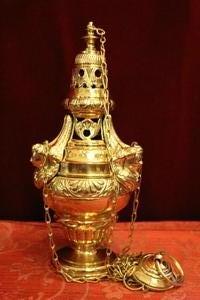 Censer style Baroque en Brass / Polished / Varnished, Belgium 19th century