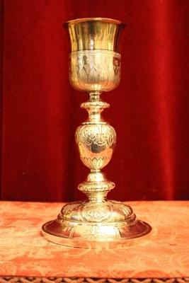 Chalice style Baroque en full silver, France Clermond - Ferrand 1819 - 1828 19th century