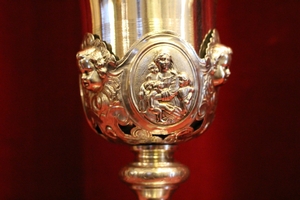 Chalice style Baroque en full silver, France 19th century