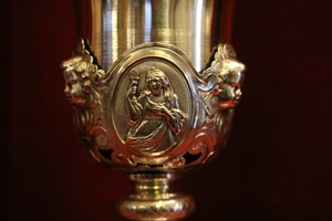 Chalice style Baroque en full silver, France 19th century